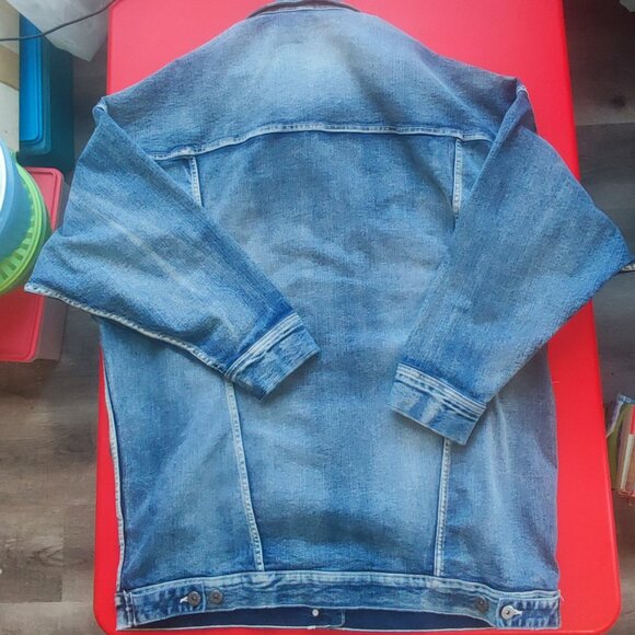 Jeaniologie jean jacket classic style regular blue women's plus size XXL - Picture 3 of 6